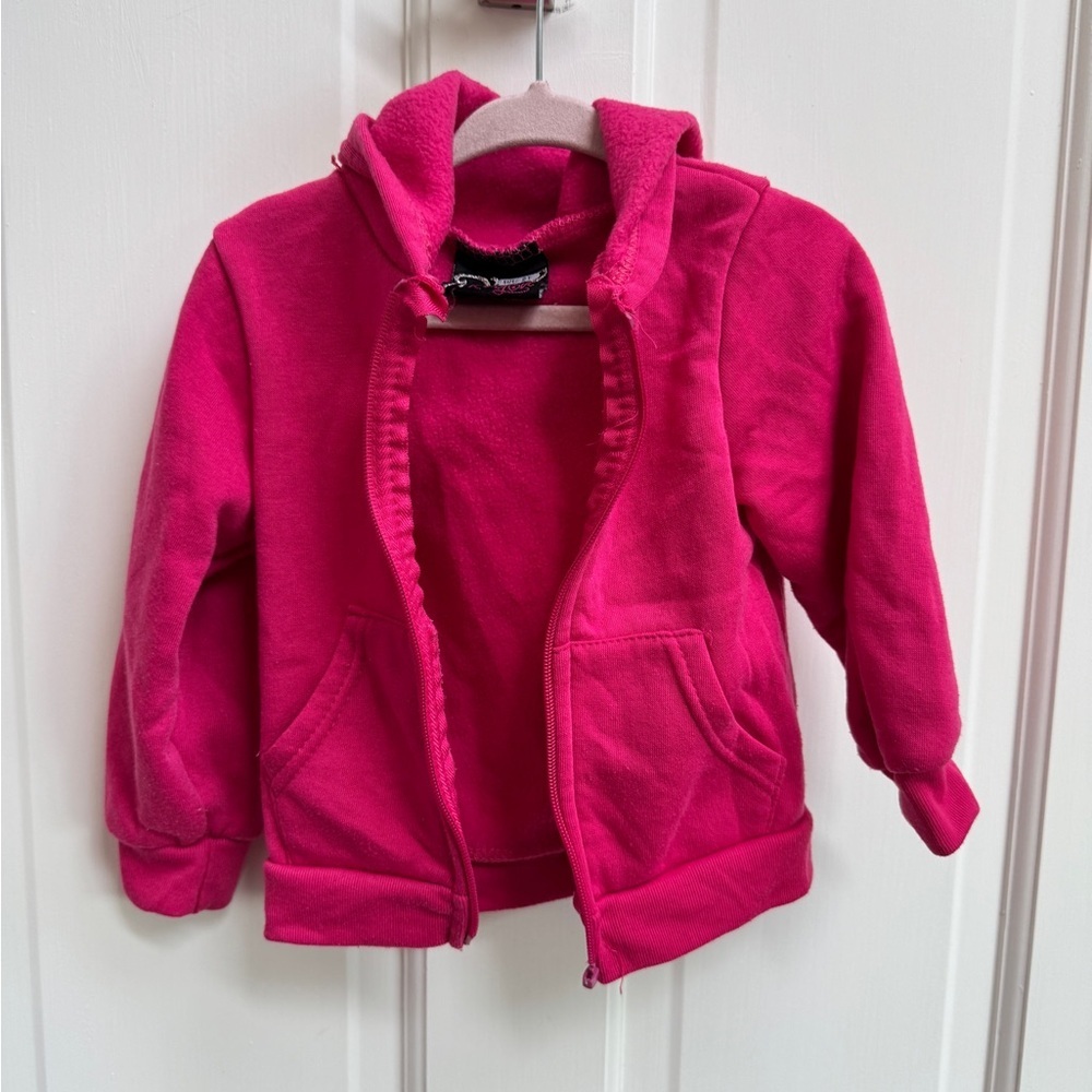 Real Love 2T Girls Pink Hoodie Sweatshirt- MISSING ZIPPER